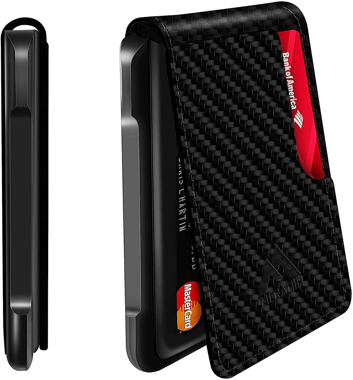 Carbon Fiber MURADIN Чоловічий гаманець Тактичні дворазові гаманці для чоловіків Металеві RFID Блокування