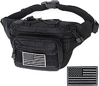 1 Pack Black Тактическая поясная сумка, военная поясная сумка, набедренный ремень, сумка, универсальные с