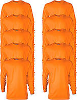 10 Safety Orange (10-pack) Large Мужская футболка Gildan с длинным рукавом из ультрахлопка, стиль G2400,