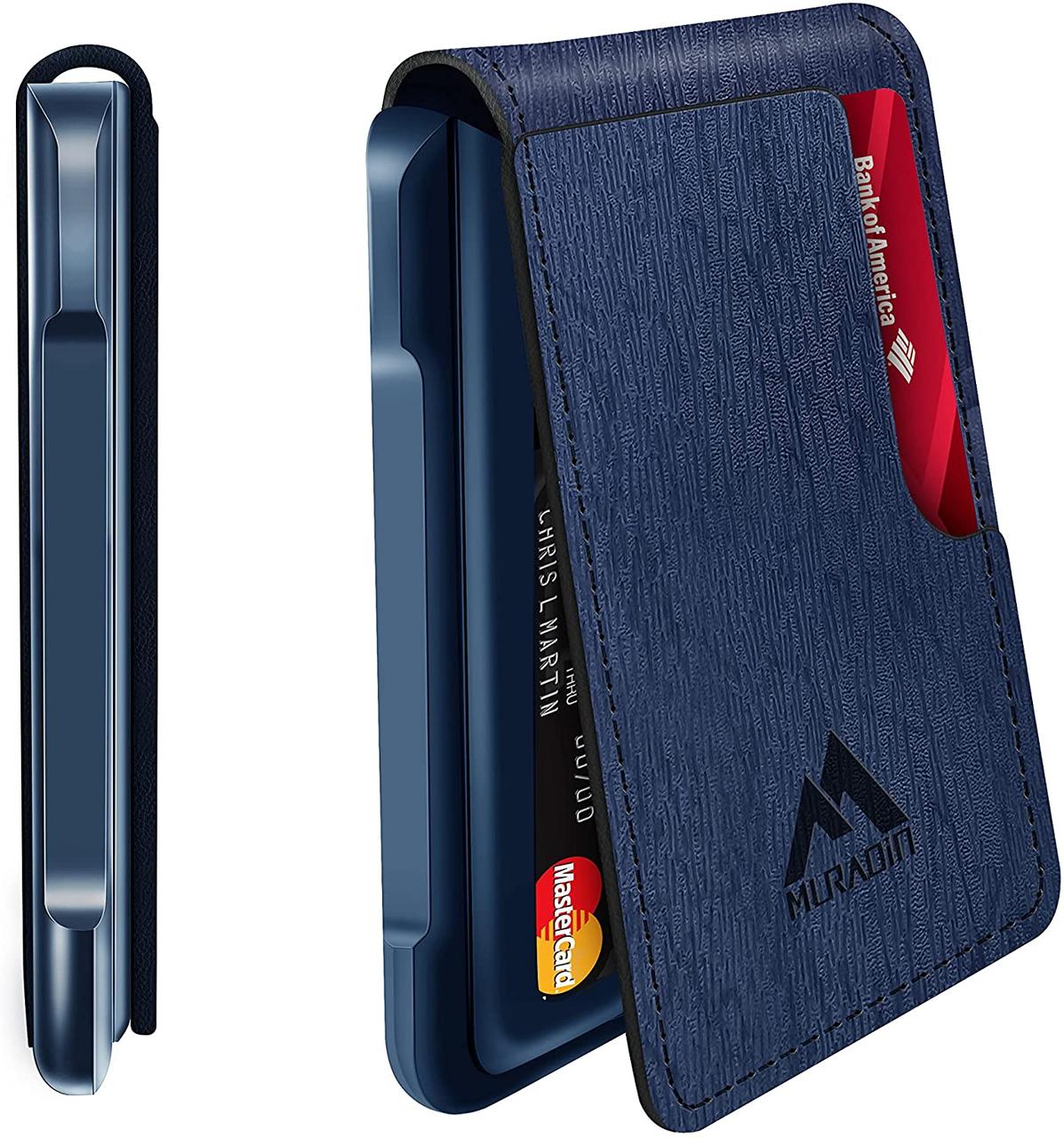 Tree Pattern-Blue MURADIN Чоловічий гаманець Тактичні дворазові гаманці для чоловіків Металеві RFID Блоку