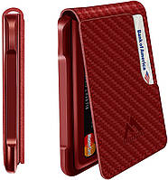 Carbon Fiber Red Мужской кошелек MURADIN Тактические двойные кошельки для мужчин Металлическая блокировка