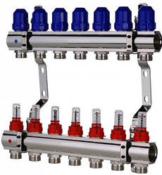 KP KR.1110-07 1"x7 WAYS колекторний блок з витратомірами