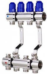 KP KR.1100-04 1"x4 WAYS колекторний блок з термостатичними клапанами