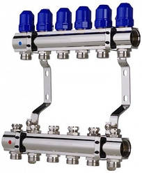 KP KR.1100-06 1"x6 WAYS колекторний блок з термостатичними клапанами
