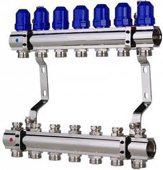 KP KR.1100-07 1"x7 WAYS колекторний блок з термостатичними клапанами