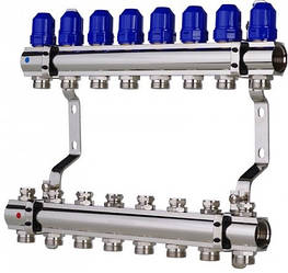 KP KR.1100-08 1"x8 WAYS колекторний блок з термостатичними клапанами