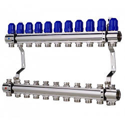 KP KR.1100-11 1"x11 WAYS колекторний блок з термостатичними клапанами