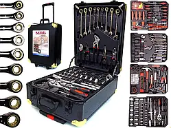 Універсальний набір інструментів для дому ключі та головки з тріскачками Kassel Tools 409 предметів у валізі