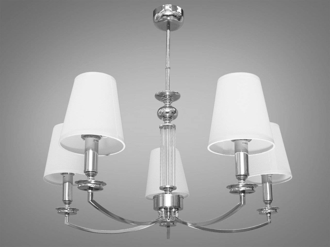 Сучасна класична люстра з абажурами, колір хром, на 5 ламп 1017-5HR-LS