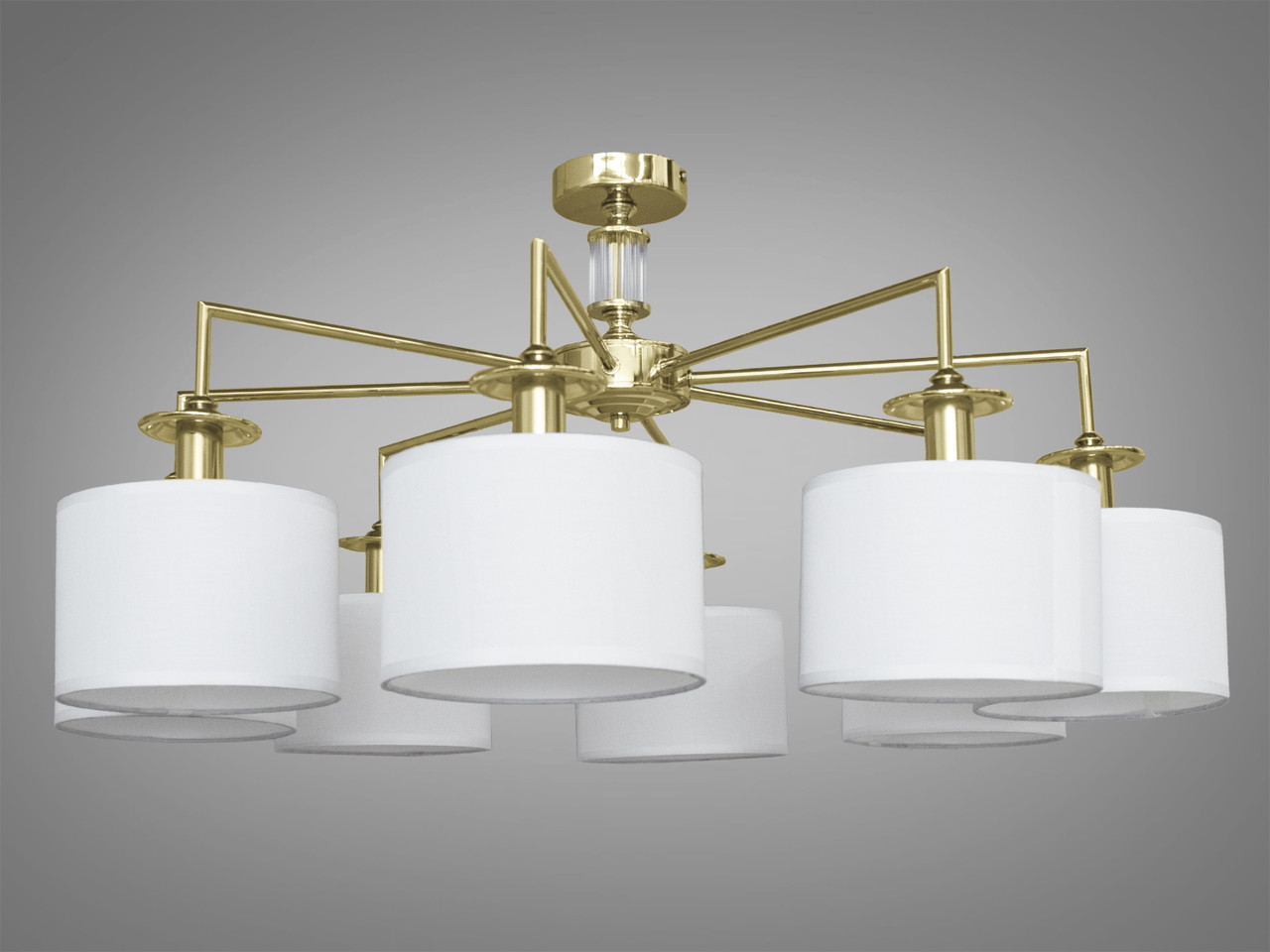 Розкішна люстра для спальні з абажурами, колір золото, на 8 ламп 1016-8G-LS