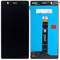 Екран (дисплей) Nokia 3 TA-1032, TA-1020 + тачскрин черный оригинал Китай