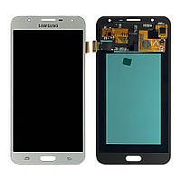 Екран (дисплей) Samsung Galaxy J7 Neo J701F + тачскрин серебристый OLED
