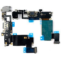 Шлейф Apple iPhone 6S Plus с разъемом зарядки, с коннектором наушников, с микрофоном серый оригинал Китай