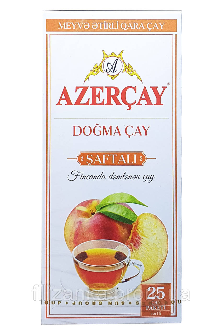 Чай Азерчай Персик черный с ароматом персика в пакетиках 25 шт х 1,8 г (1808) - фото 2 - id-p796039431