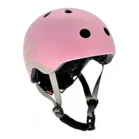 Шлем защитный детский Scoot and Ride, пастельно-розовый, с фонариком, 45-51см