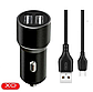 Зарядний пристрій XO 2хUSB з кабелем USB - Type-C TZ09 Black, фото 5