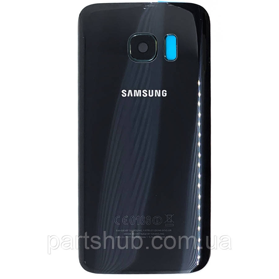 Задня кришка Samsung Galaxy S7 G930F чорна зі склом камери, фото 1