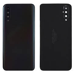 Задня кришка Samsung Galaxy A50 2019 A505F (чорна оригінал Китай зі склом камери)