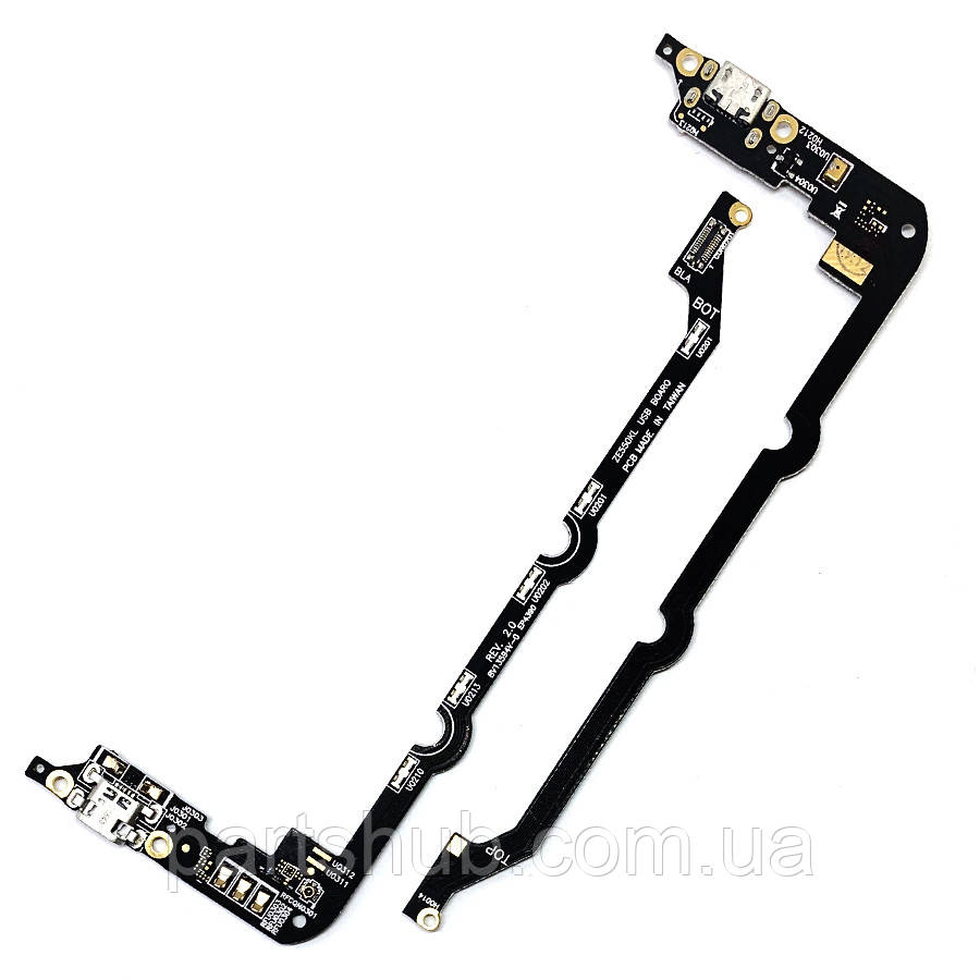 Шлейф Asus ZenFone 2 Laser ZE550KL ZE551KL з роз'ємом зарядки та мікрофоном - нижня плата, фото 1