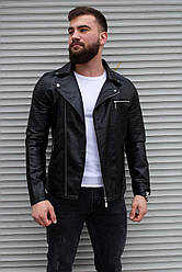 Чоловіча шкіряна куртка Morri | Шкіряна куртка чоловіча чорна, косуха