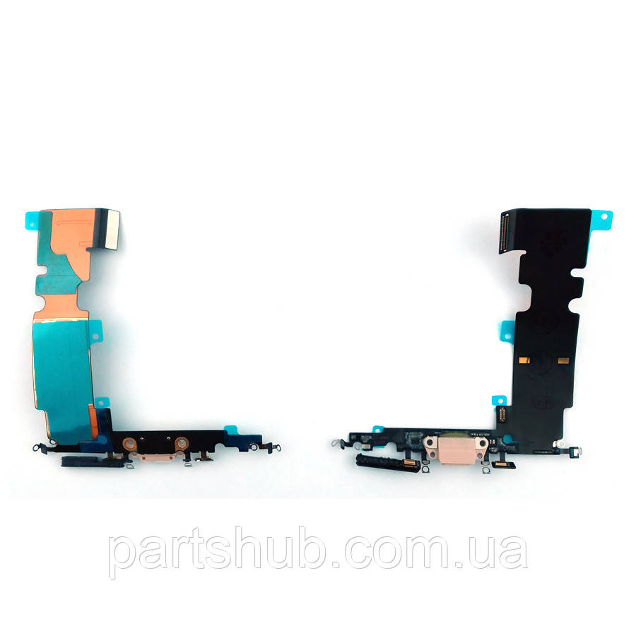 Шлейф Apple iPhone 8 Plus з роз'ємом зарядки та мікрофоном золотистий оригінал Китай, фото 1