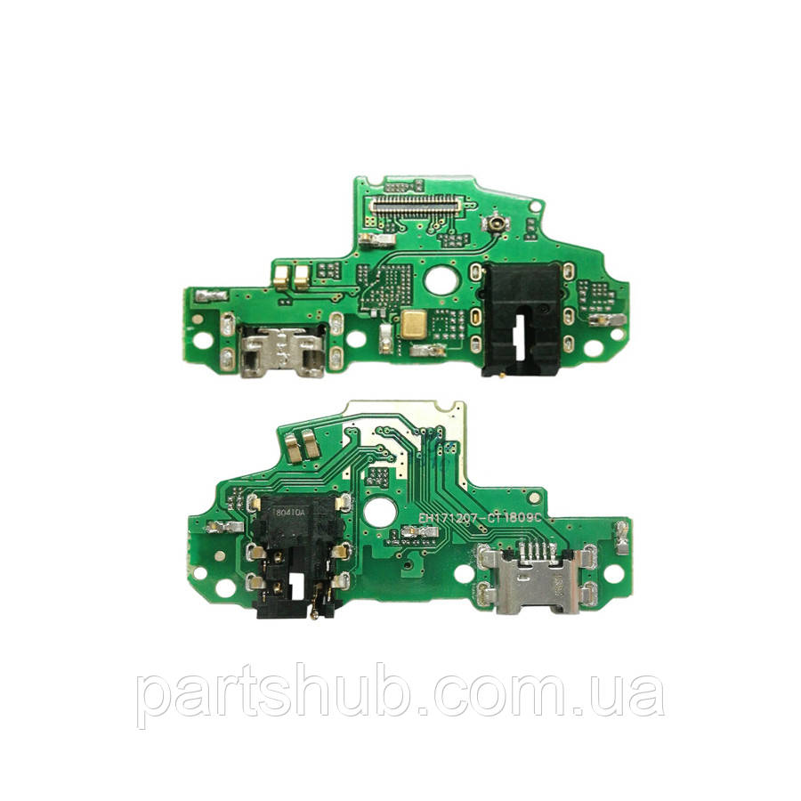 Шлейф Huawei P Smart FIG-LX1 з роз'ємом зарядки та навушників, мікрофоном - нижня плата, фото 1