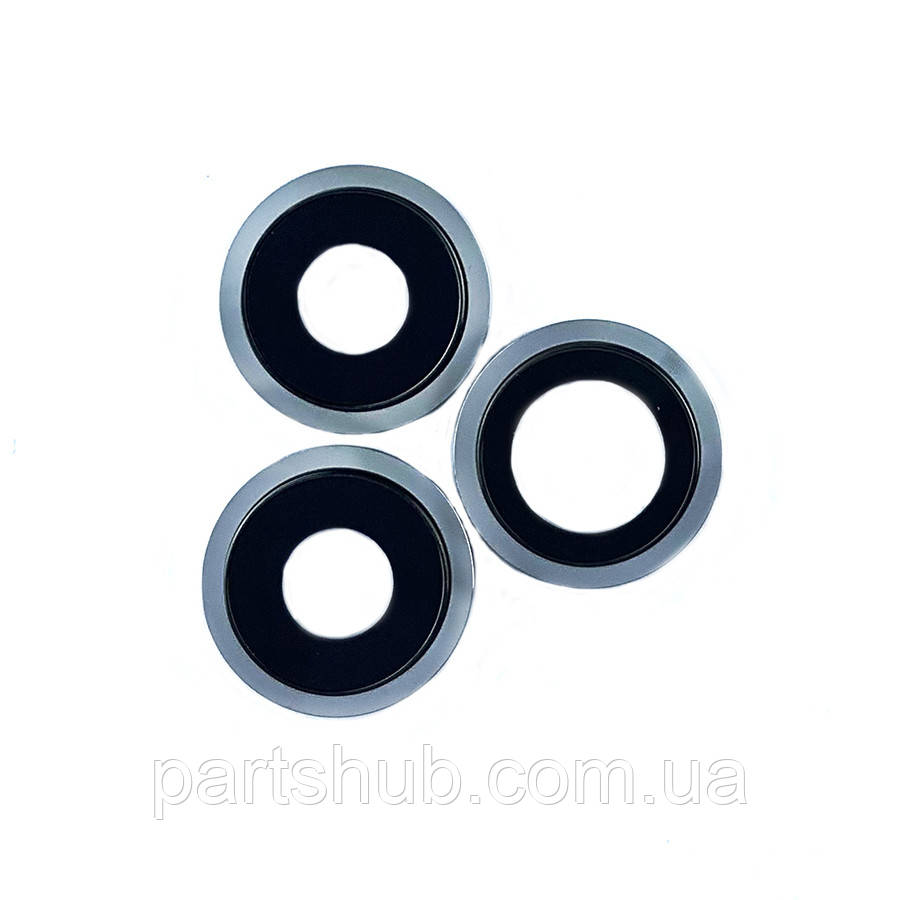 Скло камери Apple iPhone 11 Pro, iPhone 11 Pro Max (з білим кільцем - 3 шт), фото 1