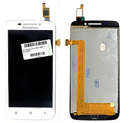 Дисплей (екран) Lenovo S650, S658t з тачскріном (білий оригінал Китай)