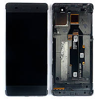 Екран (дисплей) Sony Xperia XA F3111 F3112 + тачскрин серый оригинал Китай в рамке