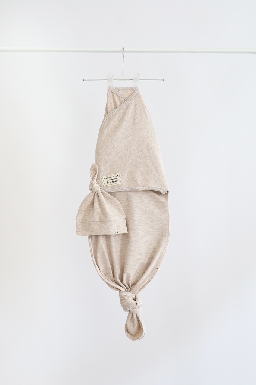 Безрозмірна пелюшка на липучках з шапочкою "Каспер", Бежева, фото 1