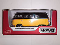 Модель Kinsmart 1962 Volkswagen Classical Bus KT5376W 1:32 черный/желтый