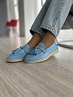 Замшевые женские туфли слипоны бежевого цвета, размеры от 36 до 41