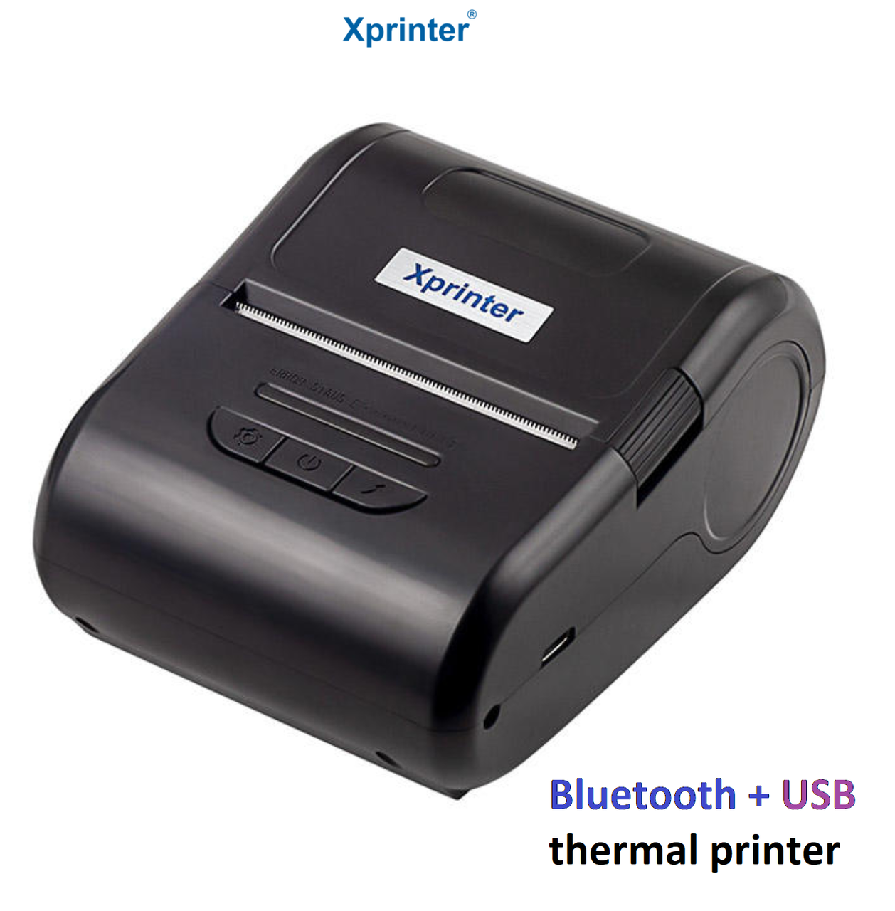 Чековий принтер мобільний Xprinter XP-P210 Bluetooth+USB 58мм, без обрізу, чорний