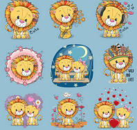 Термоаппликации детские для одежды Львенок