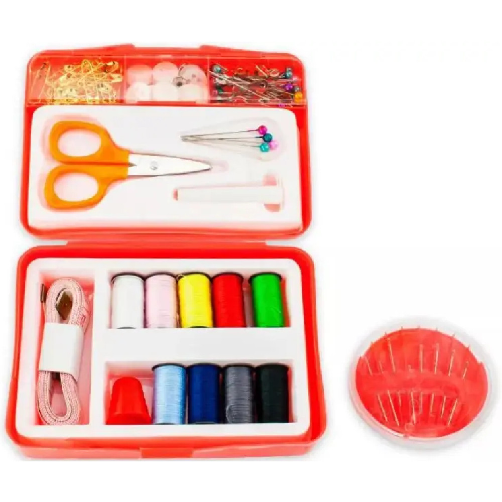 Портативний дорожній набір для шиття INSTA SEWING KIT, Червоний / Швейний комплект з голками