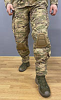 Армейские штаны мультикам с наколенниками Рип-Стоп 46-60р мужские крепкие тактические брюки с наколенниками