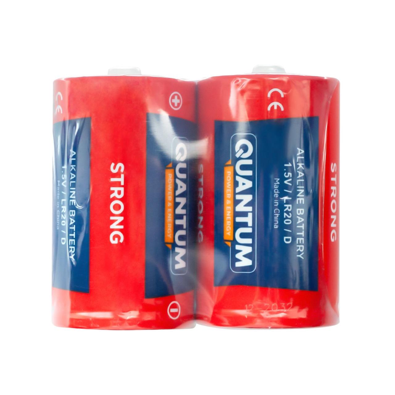 Лужна батарейка Quantum Strong D/LR20 2шт/уп shrink, фото 1