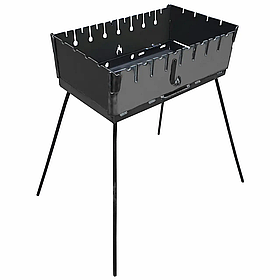 Мангал-валіза Metal-Best на 8 шампурів | два рівня | 3мм | Вогник