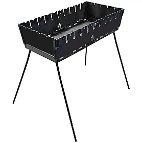 Мангал Metal-Best валіза на 12 шампурів | два рівня | 3мм | Вогник