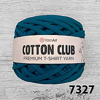 Трикотажна пряжа YarnArt Cotton Club 7327 синій петроль