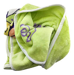 Дитячий плед ковдра Туреччина для новонародженого подарунок новонародженому салатовому (НДП55)