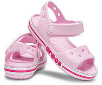 Детские кроксы сандали на девочку Crocs Bayaband Sandal Ballerina Pink Розовые Пудровые