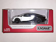 Модель Kinsmart Bugatti Chiron Supersport KT5423W 1:38 черный/белый