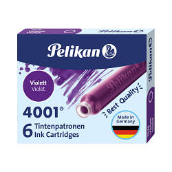 Чорнильні картриджі Pelikan 4001 TP/6 Violet  6 штук, короткі, колір фіолетовий, 310697