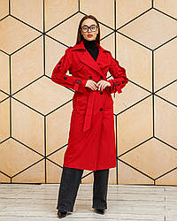 Яскравий коттоновый брендовий жіночий плащ-тренч