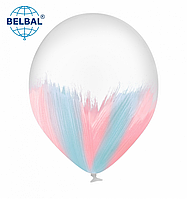 Латексна кулька BELBAL 12"(30 см) Браш макарун рожево-блакитний