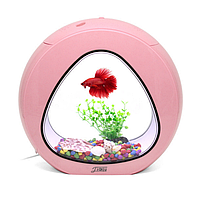 Импортный настольный аквариум SunSun YA-01 Розовый