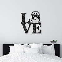 Панно Love&Bones Кубинская шелковая собака 20x23 см - Картины и лофт декор из дерева на стену.
