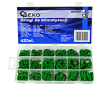 Набір ущільнювальних кілець для систем кондиціонування (зелених) 420 одиниць GEKO G02818