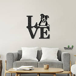 Панно Love&Bones Басенджі 20x23 см - Картини та лофт декор з дерева на стіну.
